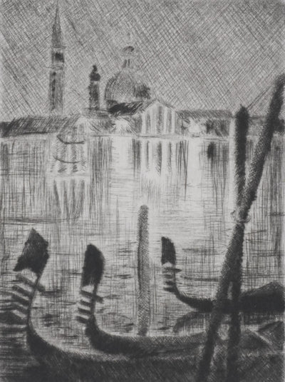 Camille COMBE : Mystérieuse Venise, Gravure originale signée