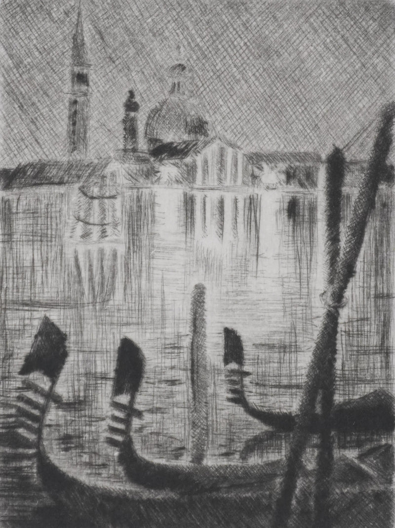 Camille COMBE : Mystérieuse Venise, Gravure originale signée