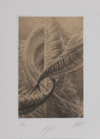 Jean Michel MATHIEUX-MARIE : Le bal, créature marine, Gravure originale signée