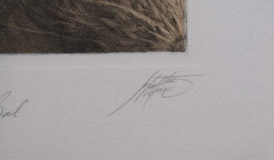 Jean Michel MATHIEUX-MARIE : Le bal, créature marine, Gravure originale signée