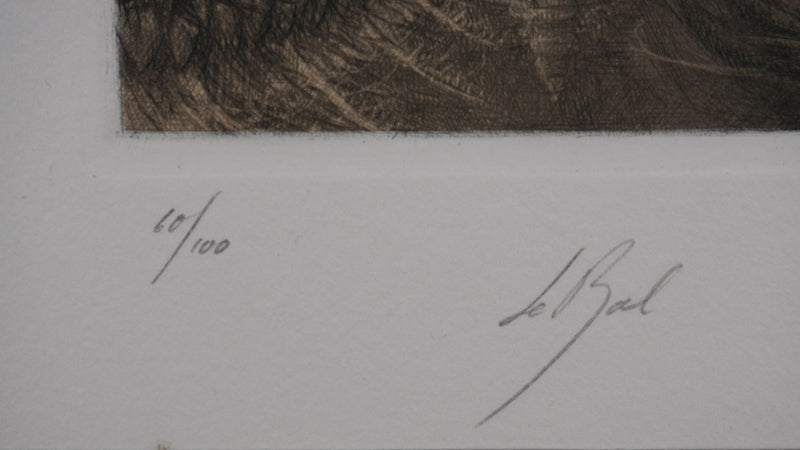 Jean Michel MATHIEUX-MARIE : Le bal, créature marine, Gravure originale signée