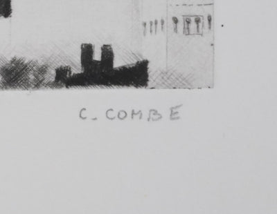 Camille COMBE : L'Alhambra illuminée, Gravure originale signée