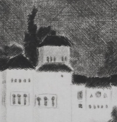 Camille COMBE : L'Alhambra illuminée, Gravure originale signée