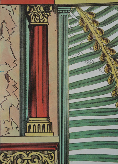 Max ERNST : Décors antique et singe, Lithographie signée