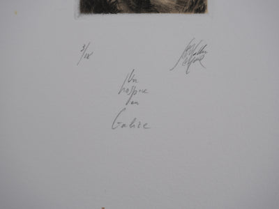 Jean Michel MATHIEUX-MARIE : Hospice en Galice, Gravure originale signée