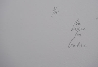 Jean Michel MATHIEUX-MARIE : Hospice en Galice, Gravure originale signée
