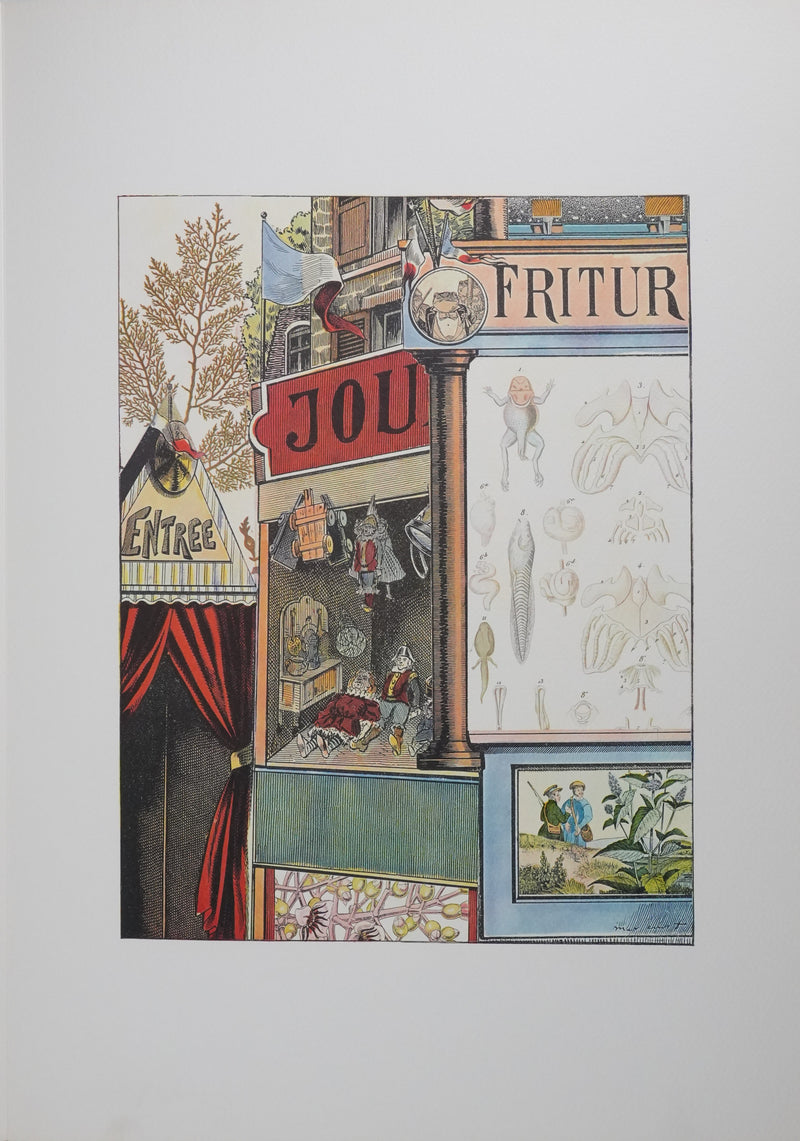 Max ERNST : La foire de Neuilly, Lithographie signée