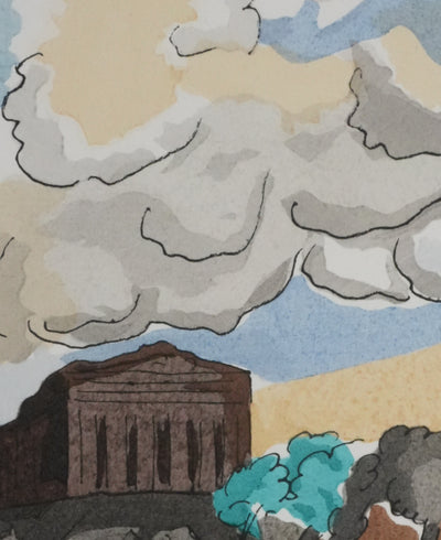 Adolphe FEDER : Architecture d'histoire, Lithographie originale signée