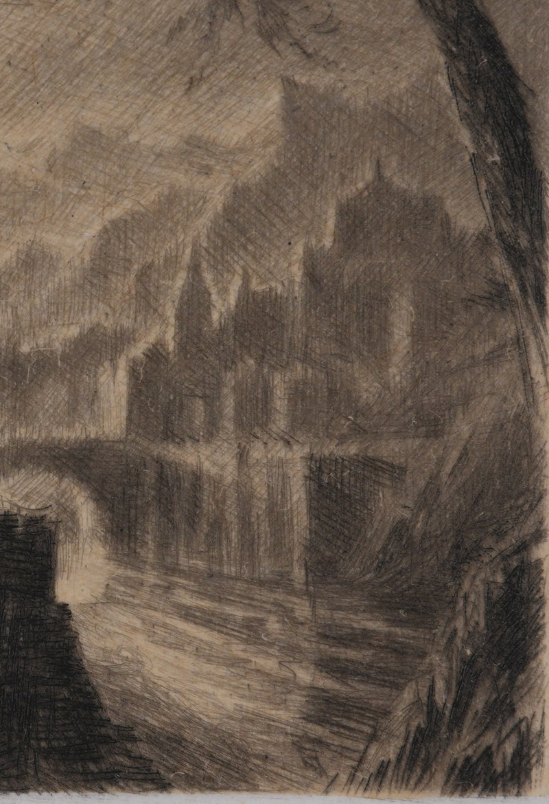 Jean Michel MATHIEUX-MARIE : Hospice en Galice, Gravure originale signée