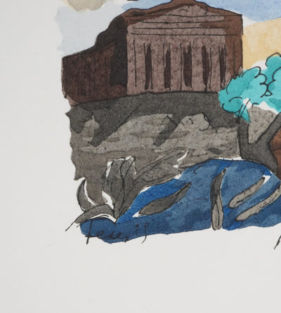 Adolphe FEDER : Architecture d'histoire, Lithographie originale signée