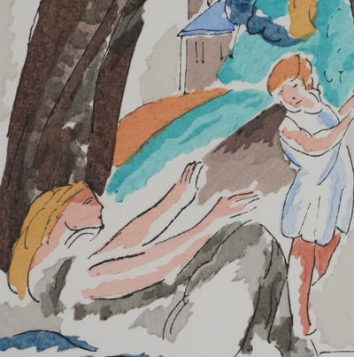 Adolphe FEDER : Balade sous les arbres, Lithographie originale signée