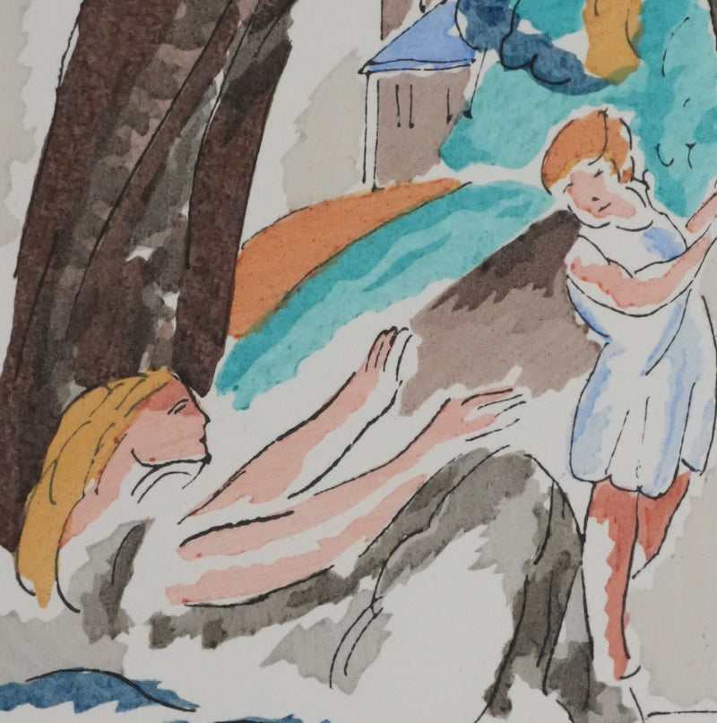 Adolphe FEDER : Balade sous les arbres, Lithographie originale signée