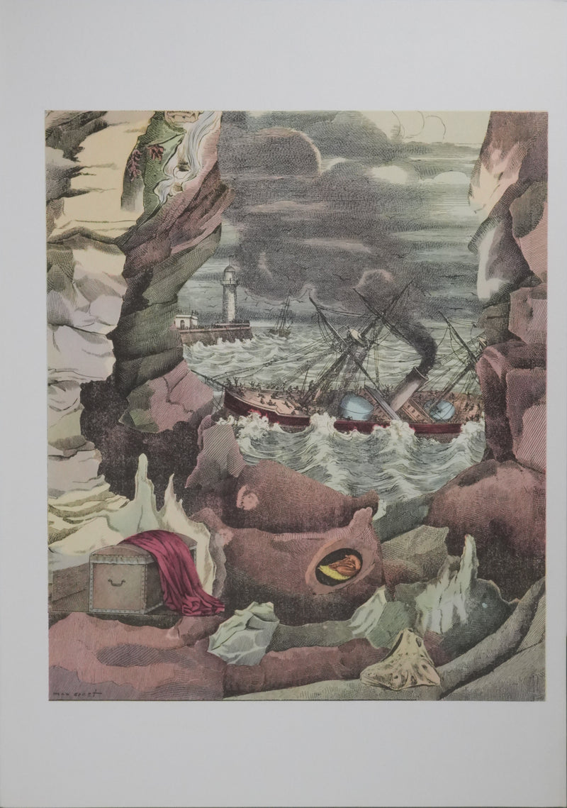 Max ERNST : La tempête en mer, Lithographie signée