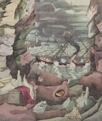 Max ERNST : La tempête en mer, Lithographie signée