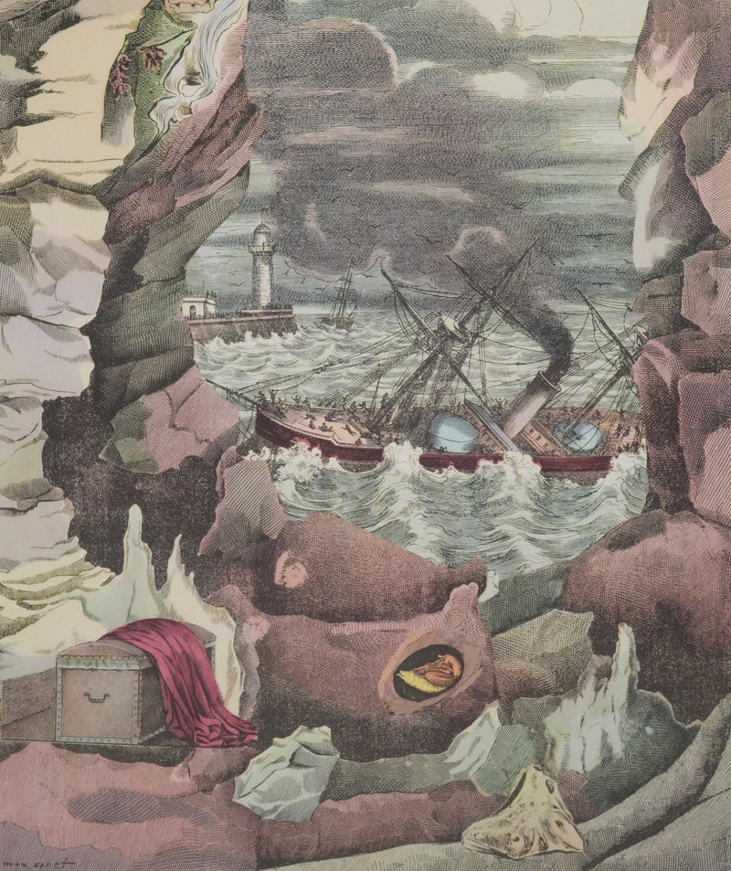 Max ERNST : La tempête en mer, Lithographie signée