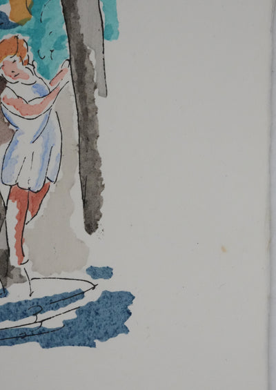 Adolphe FEDER : Balade sous les arbres, Lithographie originale signée