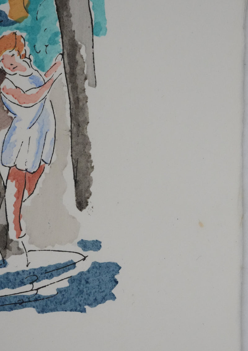 Adolphe FEDER : Balade sous les arbres, Lithographie originale signée