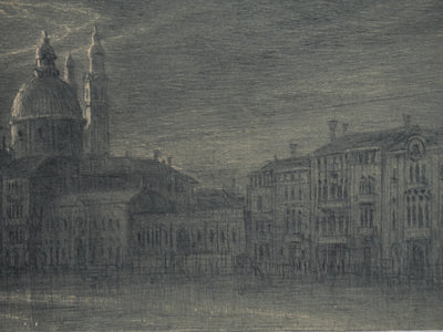 Jean Michel MATHIEUX-MARIE : L'entrée de Venice, Les coupoles, Gravure originale signée