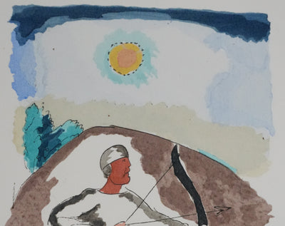 Adolphe FEDER : L'archer, Lithographie originale signée
