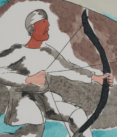 Adolphe FEDER : L'archer, Lithographie originale signée