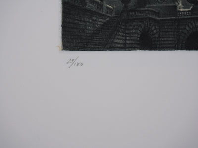 Jean Michel MATHIEUX-MARIE : Paris, Pont Alexandre III, Gravure originale signée