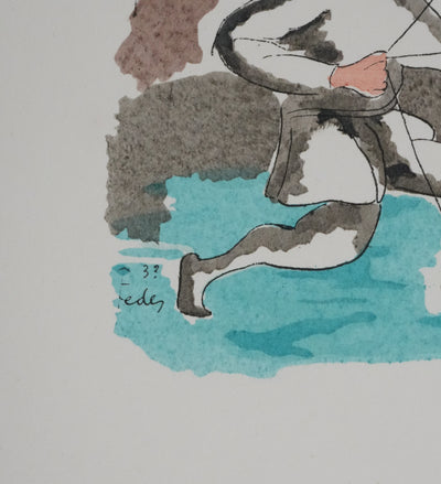 Adolphe FEDER : L'archer, Lithographie originale signée