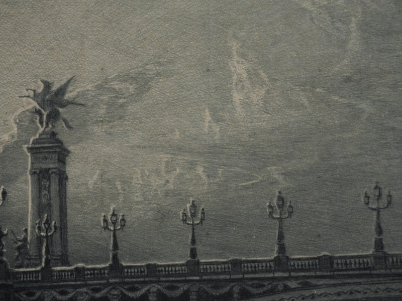Jean Michel MATHIEUX-MARIE : Paris, Pont Alexandre III, Gravure originale signée