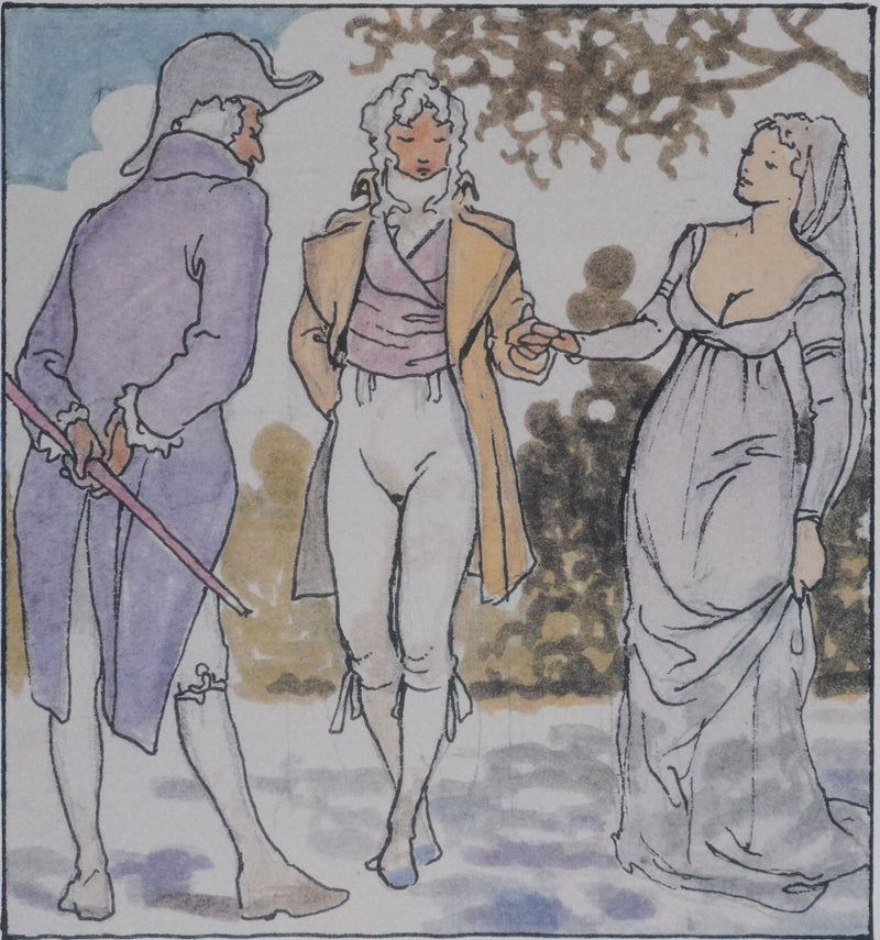 Milo MANARA : Rencontre courtisane, Lithographie originale signée