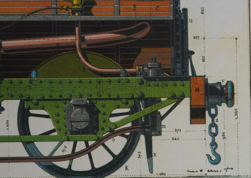 Max ERNST : La métamorphose surréaliste en locomotive, Lithographie signée