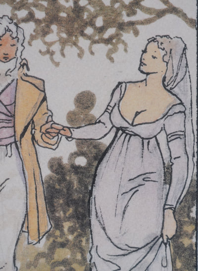 Milo MANARA : Rencontre courtisane, Lithographie originale signée