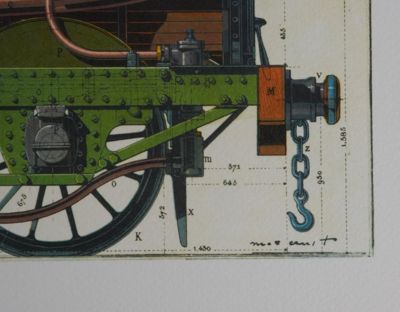 Max ERNST : La métamorphose surréaliste en locomotive, Lithographie signée
