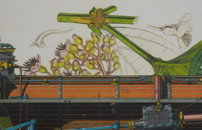 Max ERNST : La métamorphose surréaliste en locomotive, Lithographie signée