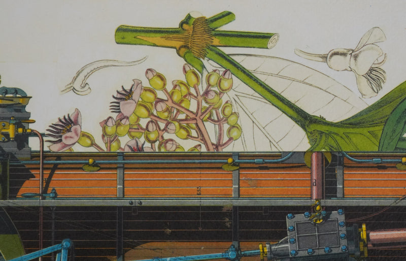 Max ERNST : La métamorphose surréaliste en locomotive, Lithographie signée