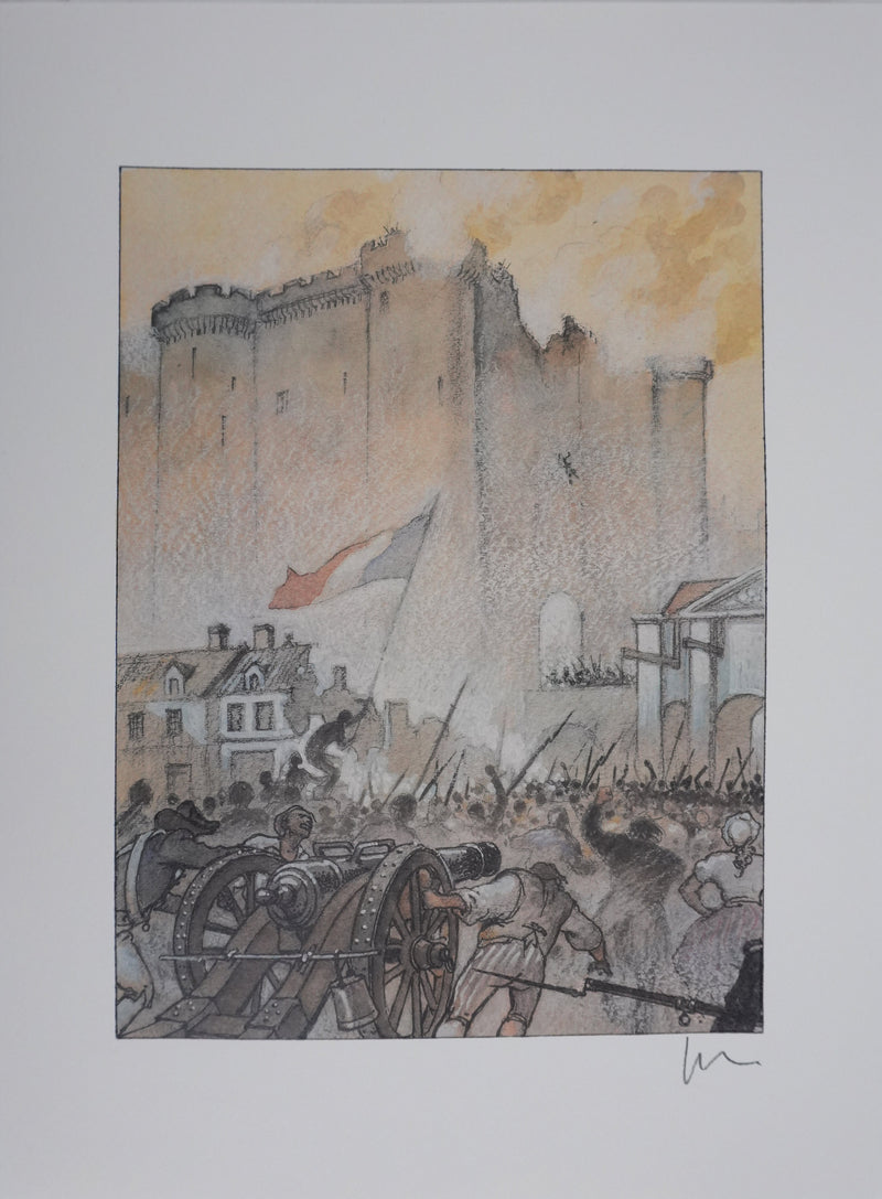 Milo MANARA : La prise de la Bastille, Lithographie originale signée