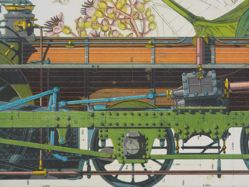 Max ERNST : La métamorphose surréaliste en locomotive, Lithographie signée