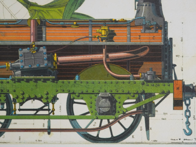 Max ERNST : La métamorphose surréaliste en locomotive, Lithographie signée