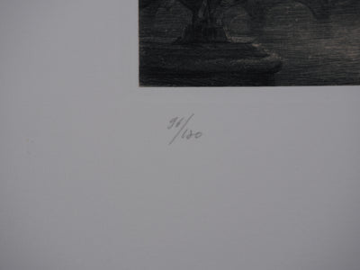Jean Michel MATHIEUX-MARIE : Paris, Bir Hakeim et la Tour Eiffel, Gravure originale signée