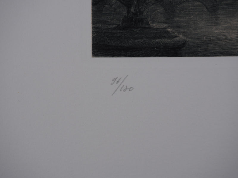 Jean Michel MATHIEUX-MARIE : Paris, Bir Hakeim et la Tour Eiffel, Gravure originale signée