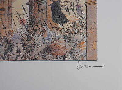 Milo MANARA : Les révolutionnaires à Versailles, Lithographie originale signée