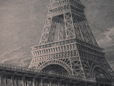 Jean Michel MATHIEUX-MARIE : Paris, Bir Hakeim et la Tour Eiffel, Gravure originale signée