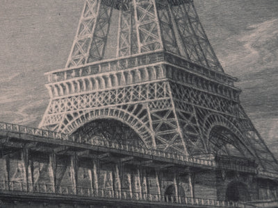 Jean Michel MATHIEUX-MARIE : Paris, Bir Hakeim et la Tour Eiffel, Gravure originale signée