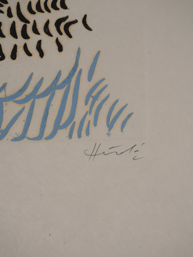 Jacques HEROLD : Algues marines surréalistes (fond blanc), Gravure originale signée