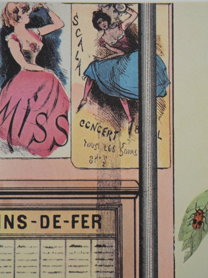 Max ERNST : Le chemin de fer et vue sur la mer, Lithographie signée