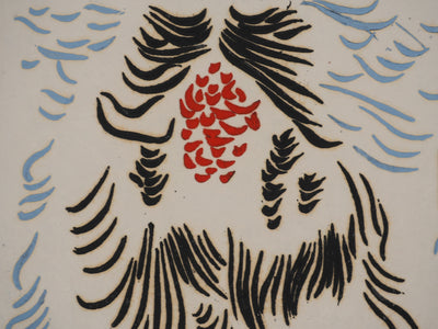 Jacques HEROLD : Algues marines surréalistes (fond blanc), Gravure originale signée