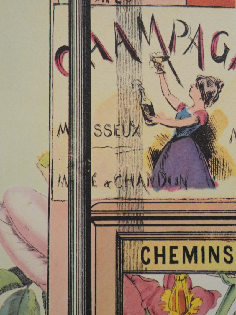 Max ERNST : Le chemin de fer et vue sur la mer, Lithographie signée