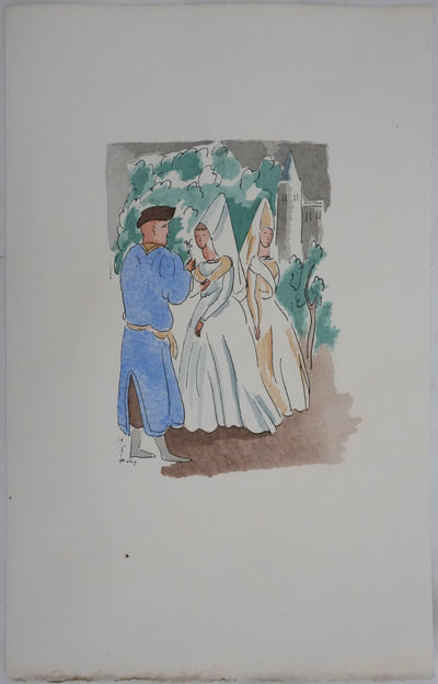 Adolphe FEDER : Charles d'Orléans à Louis XI, Lithographie originale signée