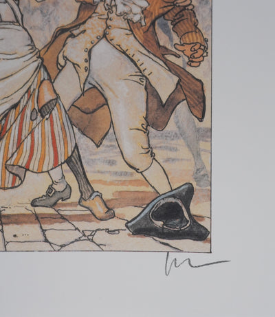 Milo MANARA : Les révolutionnaires et le noble, Lithographie originale signée