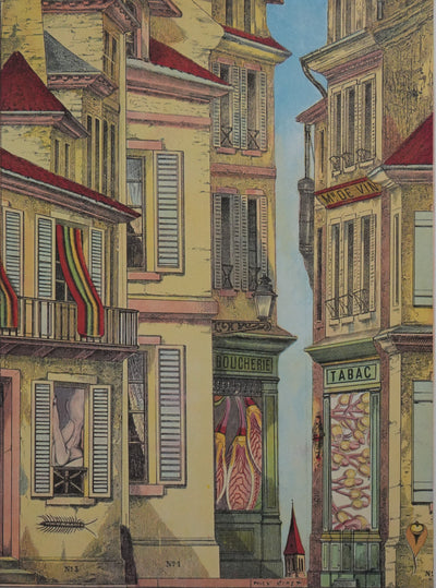 Max ERNST : Petits commerces surréalistes, Lithographie signée
