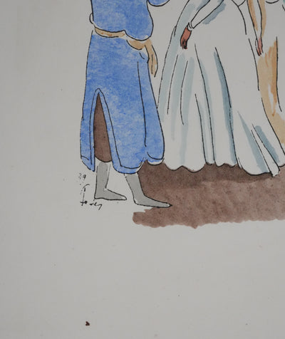 Adolphe FEDER : Charles d'Orléans à Louis XI, Lithographie originale signée