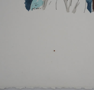 Adolphe FEDER : Enfants à l'orphelinat, Lithographie originale signée